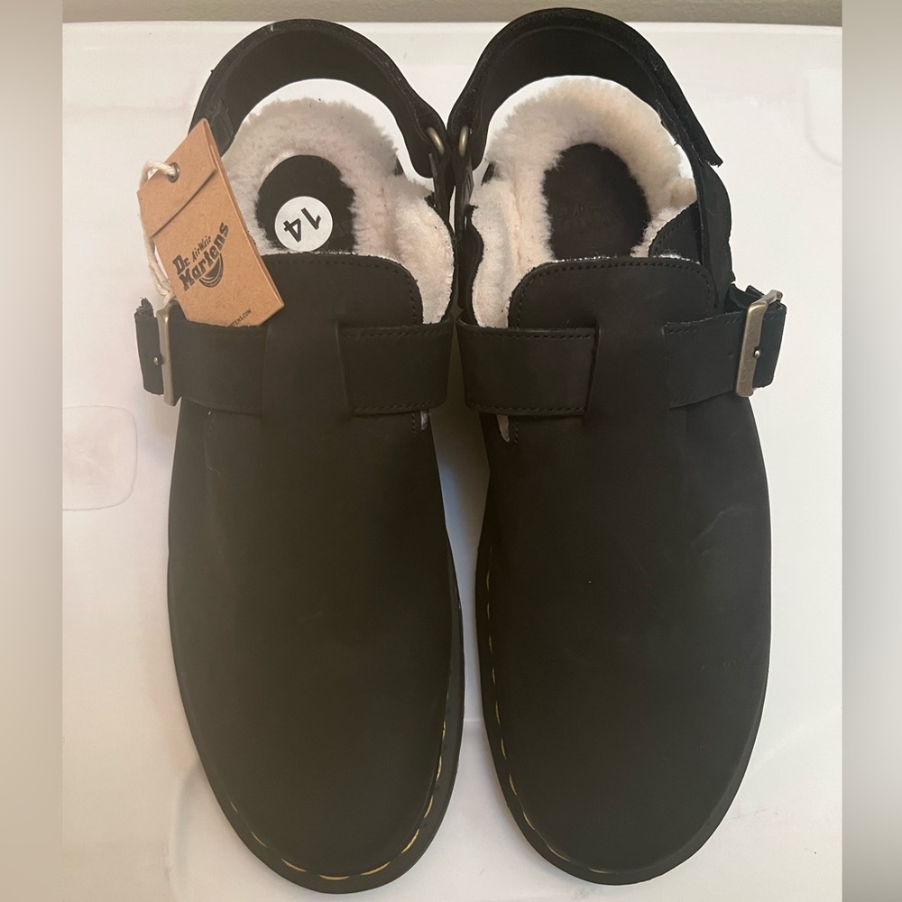 Dr. Marten Jorge ll Leather Slingback with Faux Fur.